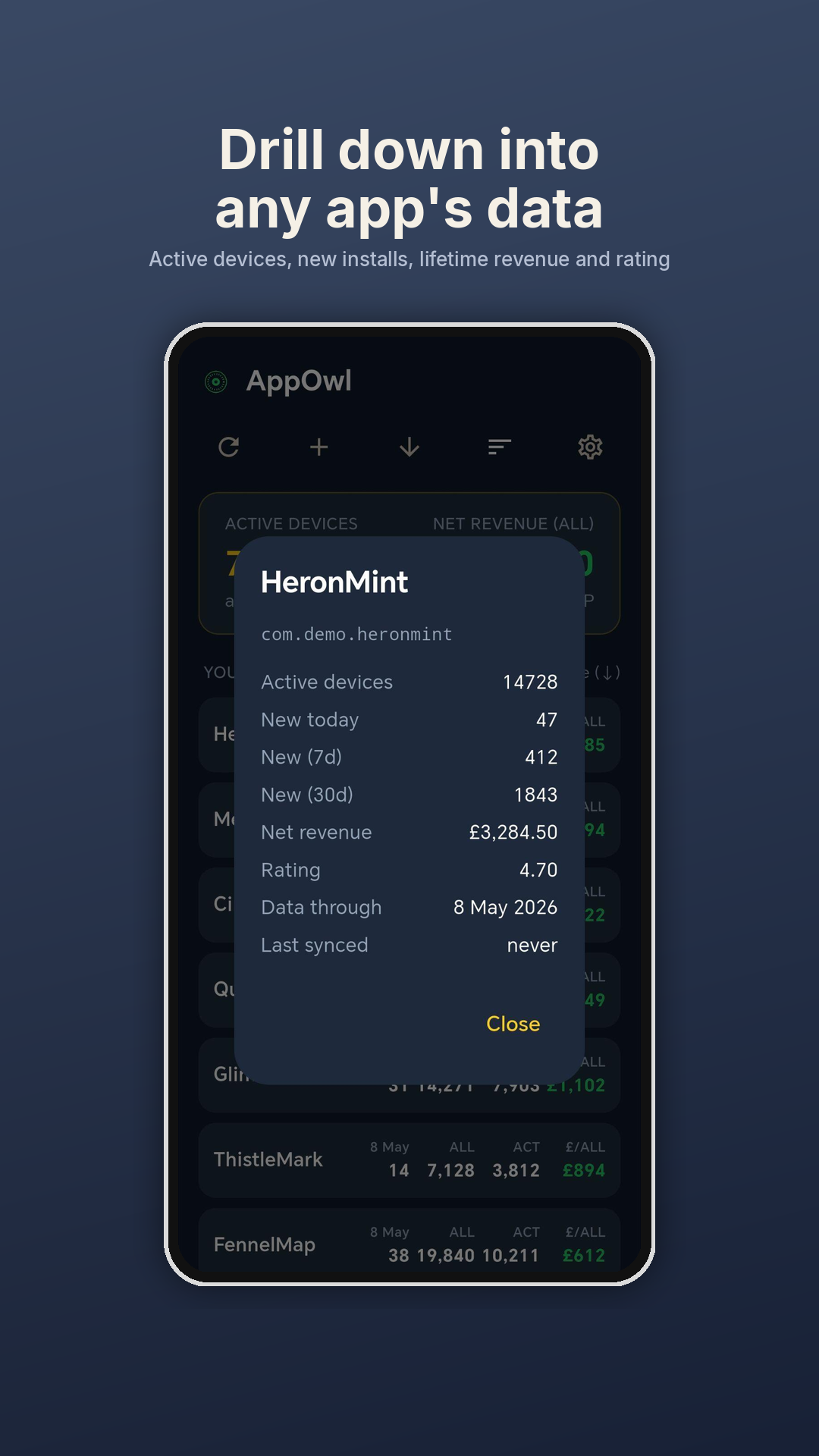 Drill down into any app