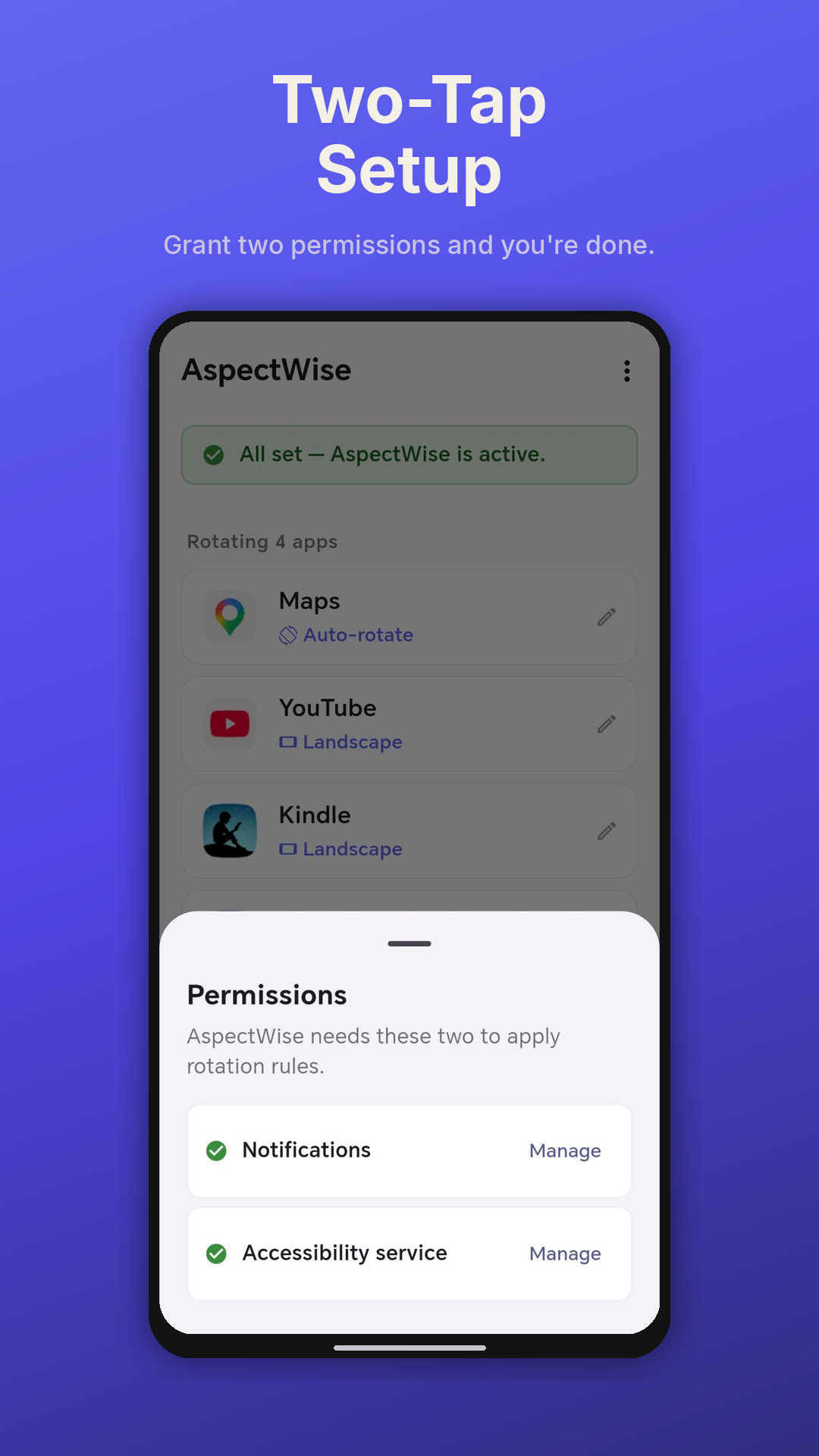 Two-tap setup
