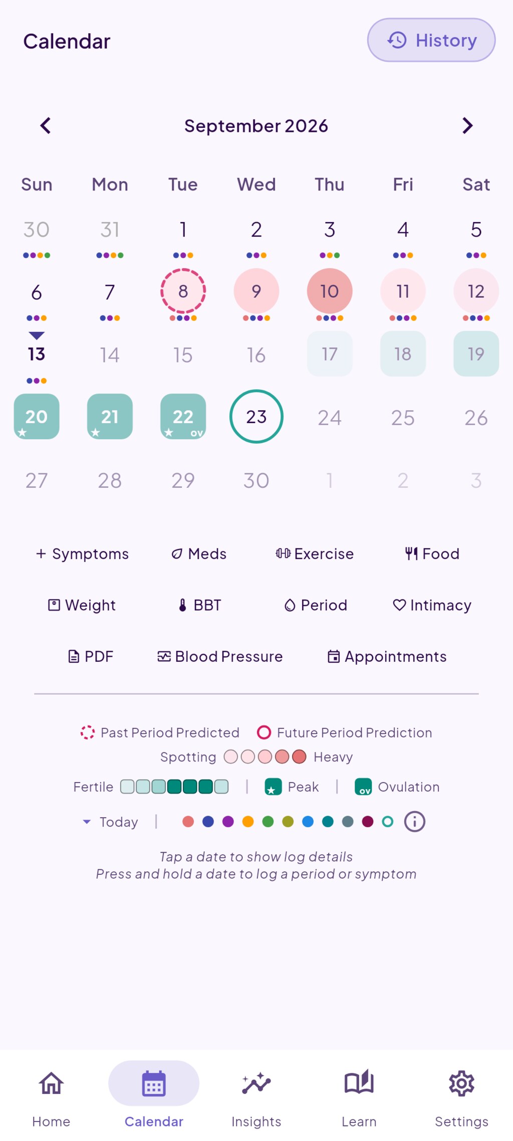 Calendar at a glance