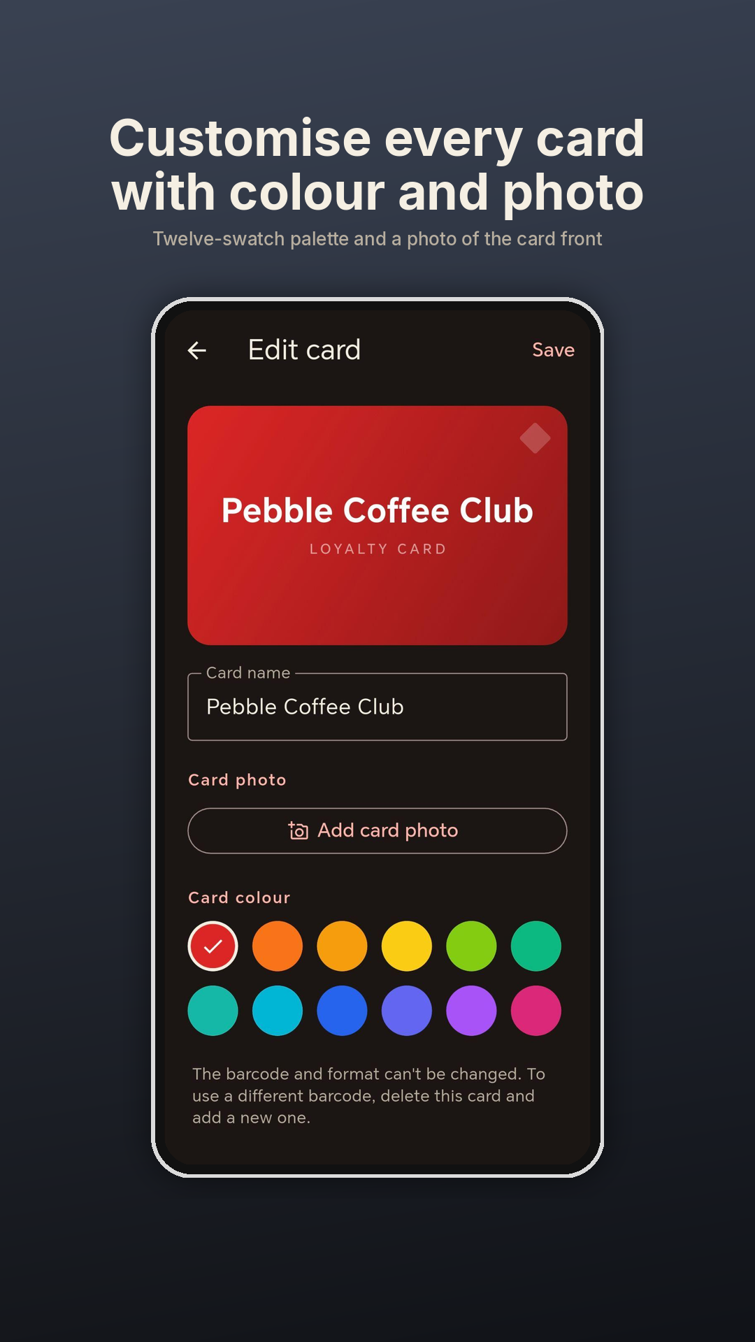 Customise every card