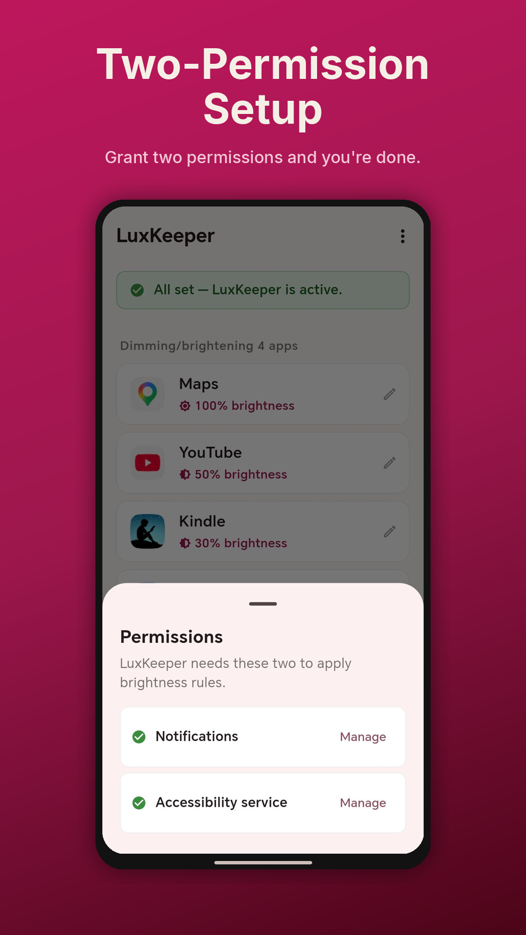 Two-permission setup