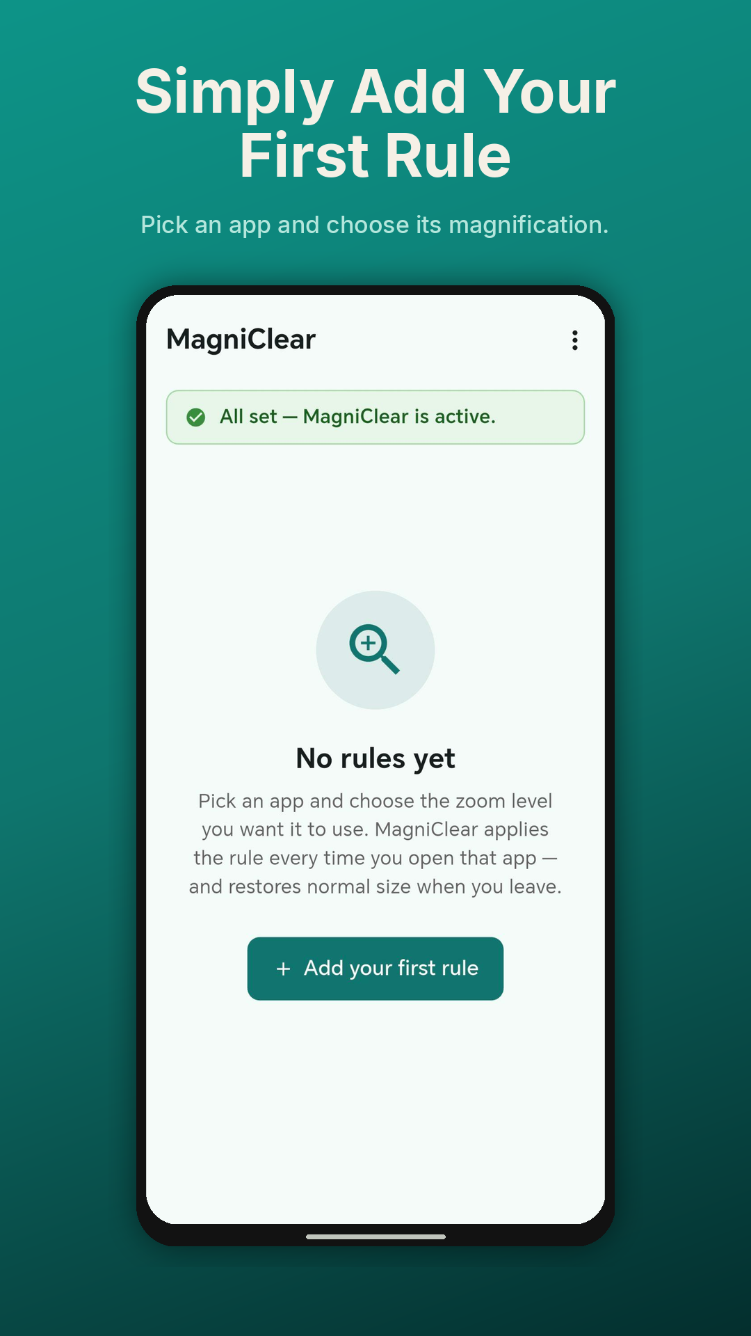 Add your first magnification rule