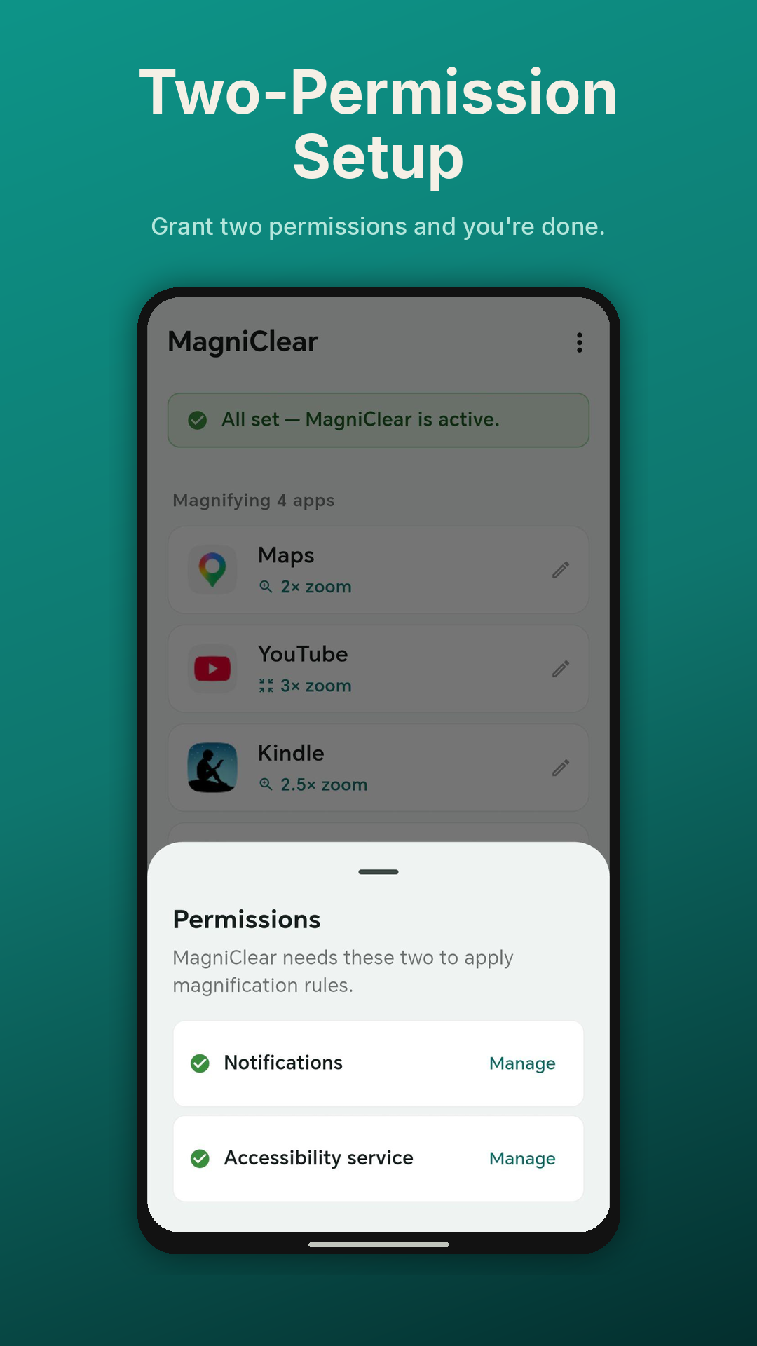 Two-permission setup
