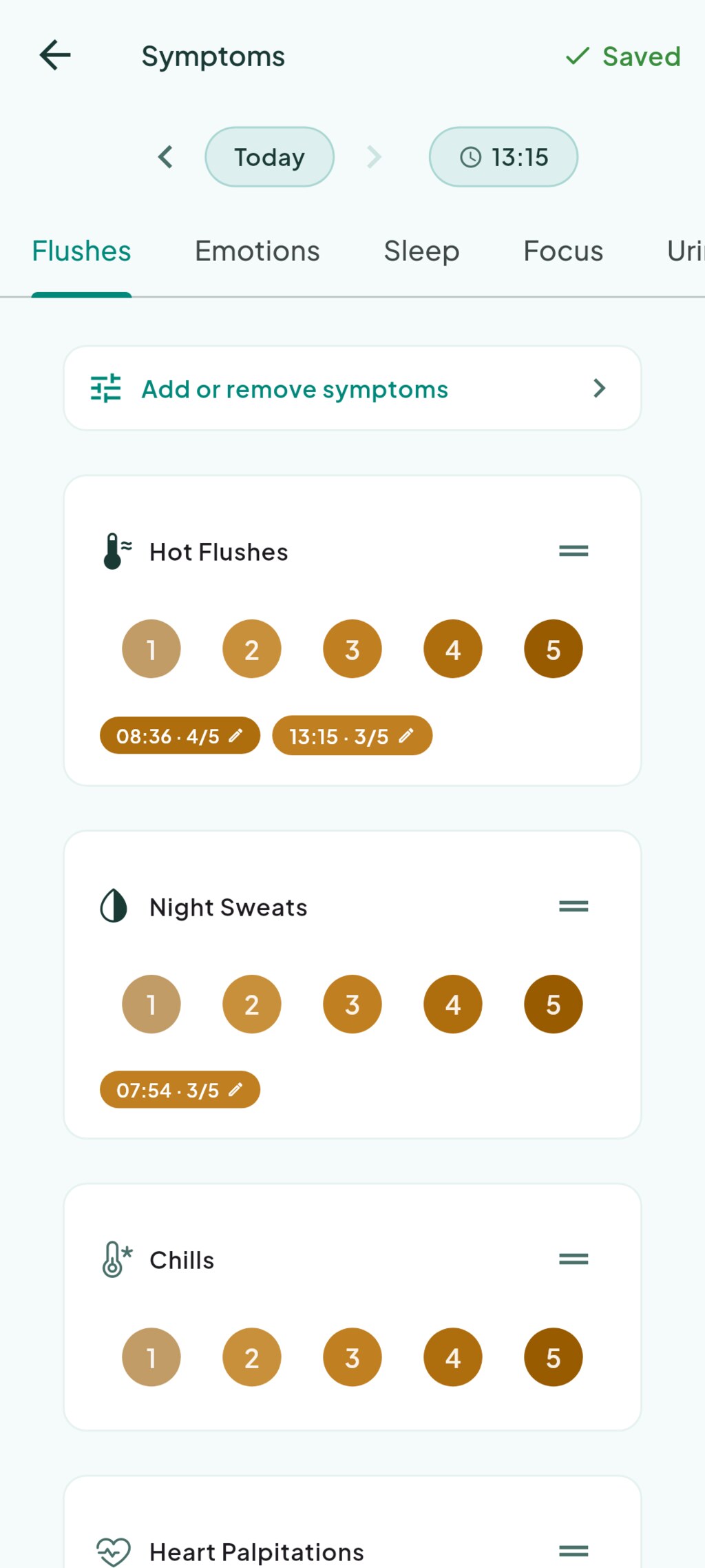 Rating symptoms