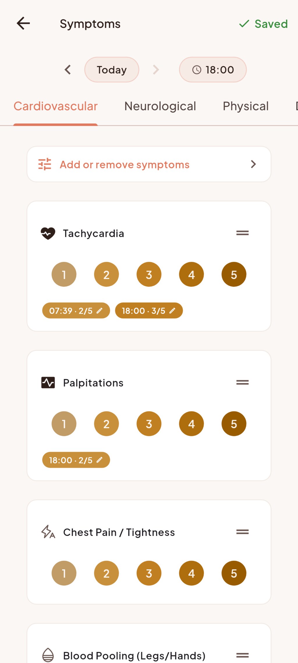 Rating symptoms